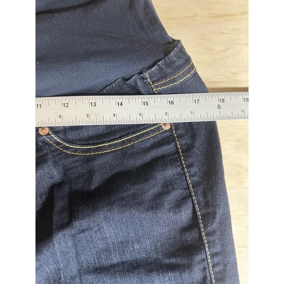 Indigo Blue Maternity Womans Sz M Wash Stretch Jeans Full Panel - Picture 3 of 6